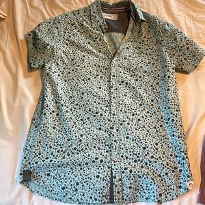 Light bluish green free planet dress shirt. Size small.